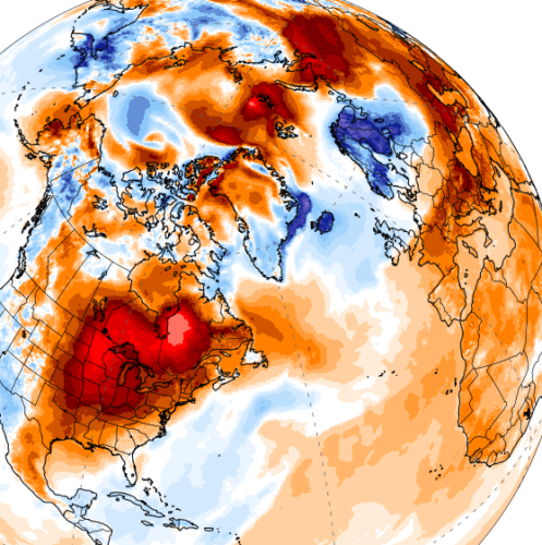 Schema von Temperaturanomalie der Nordhalbkugel