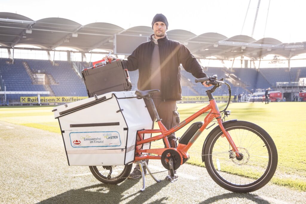 Lastenrad im Stadion